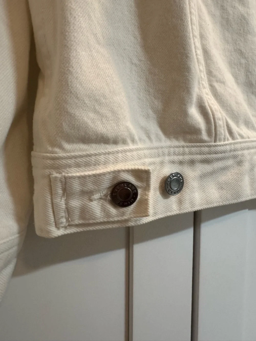 Everlane Off White Denim Jean Jacket Size M - Picture 8 of 8
